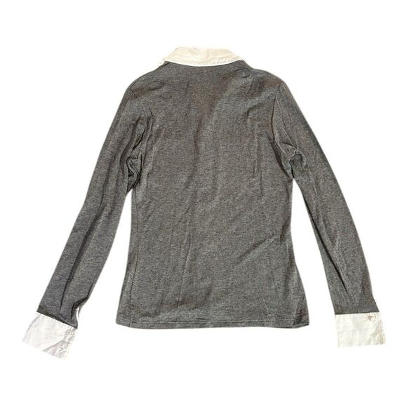 Anne Fontaine Gray and White Long Sleeve Button Down - Picture 6 of 8